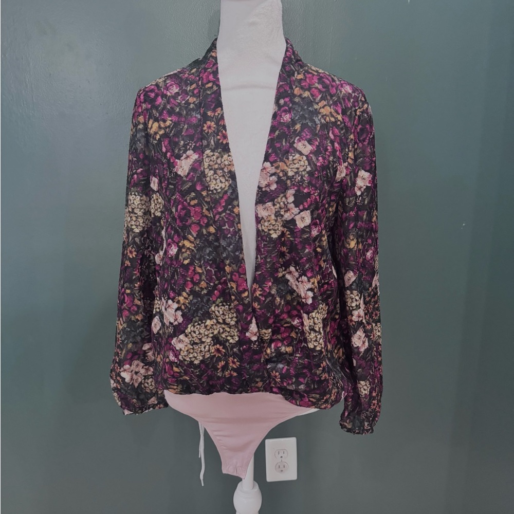 Amanda Uprichard Brown and Yellow Fitted Long Sleeve Blouse - Picture 2 of 11